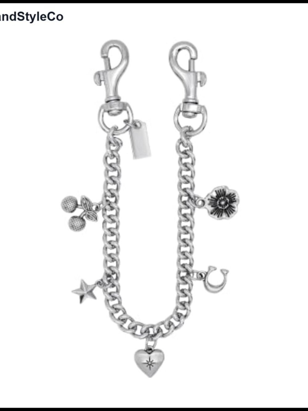 Vintage Silver Metal Bag Charm Chain, Purse Pendant Accessory